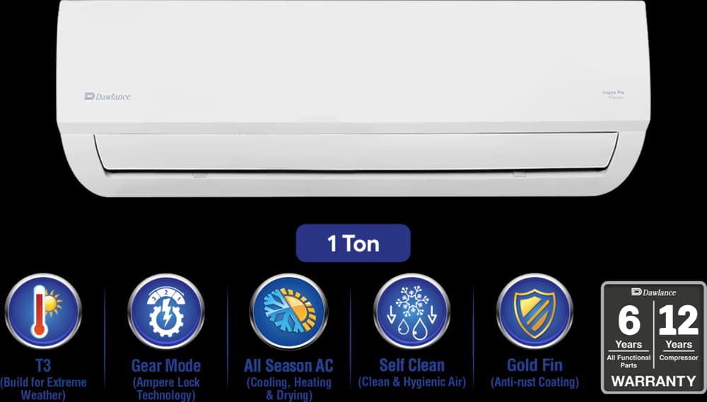 Dawlance Inspire Pro T3 1 Ton Inverter Split AC