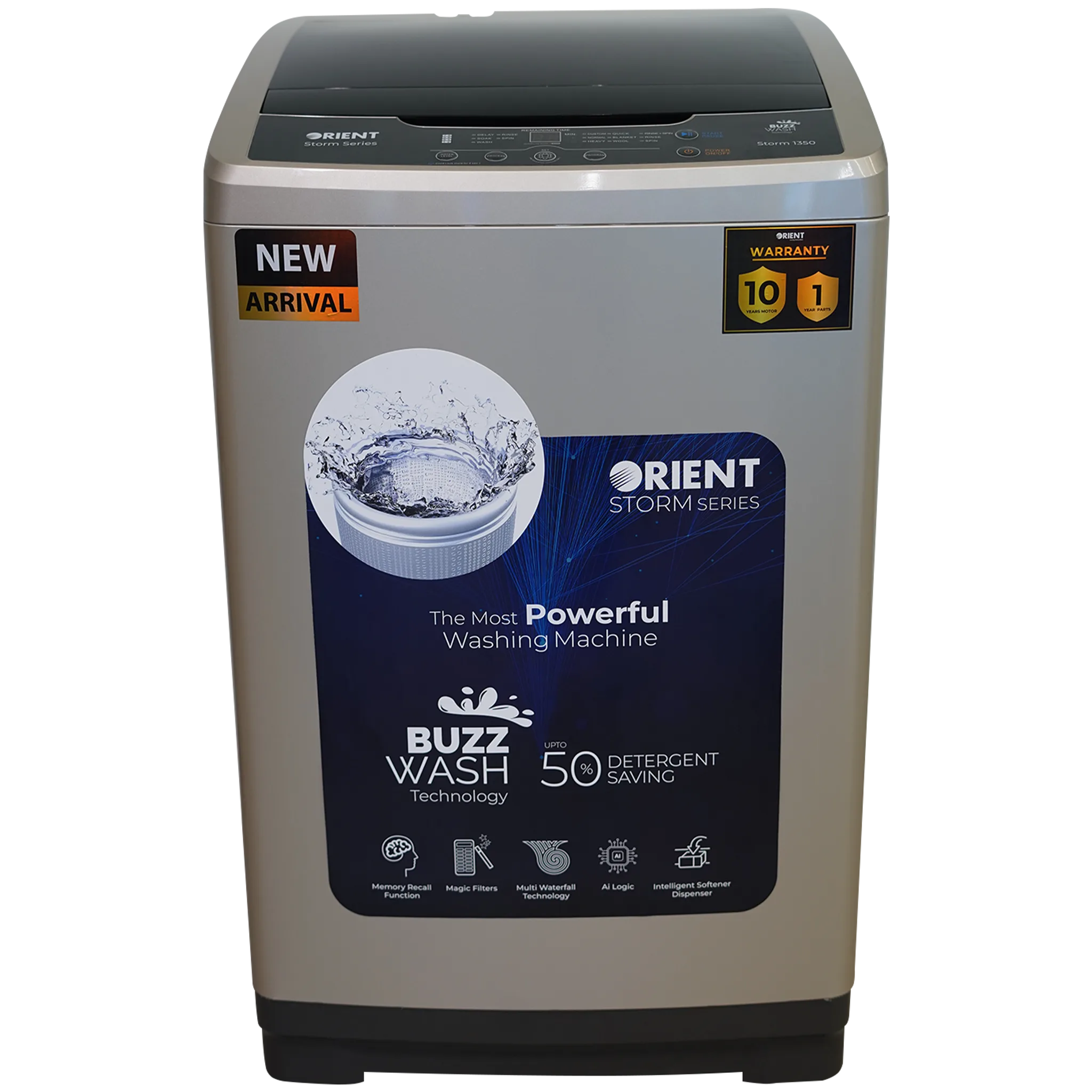 Orient Storm 1150 Washing Machine 10KG Metallic Golden