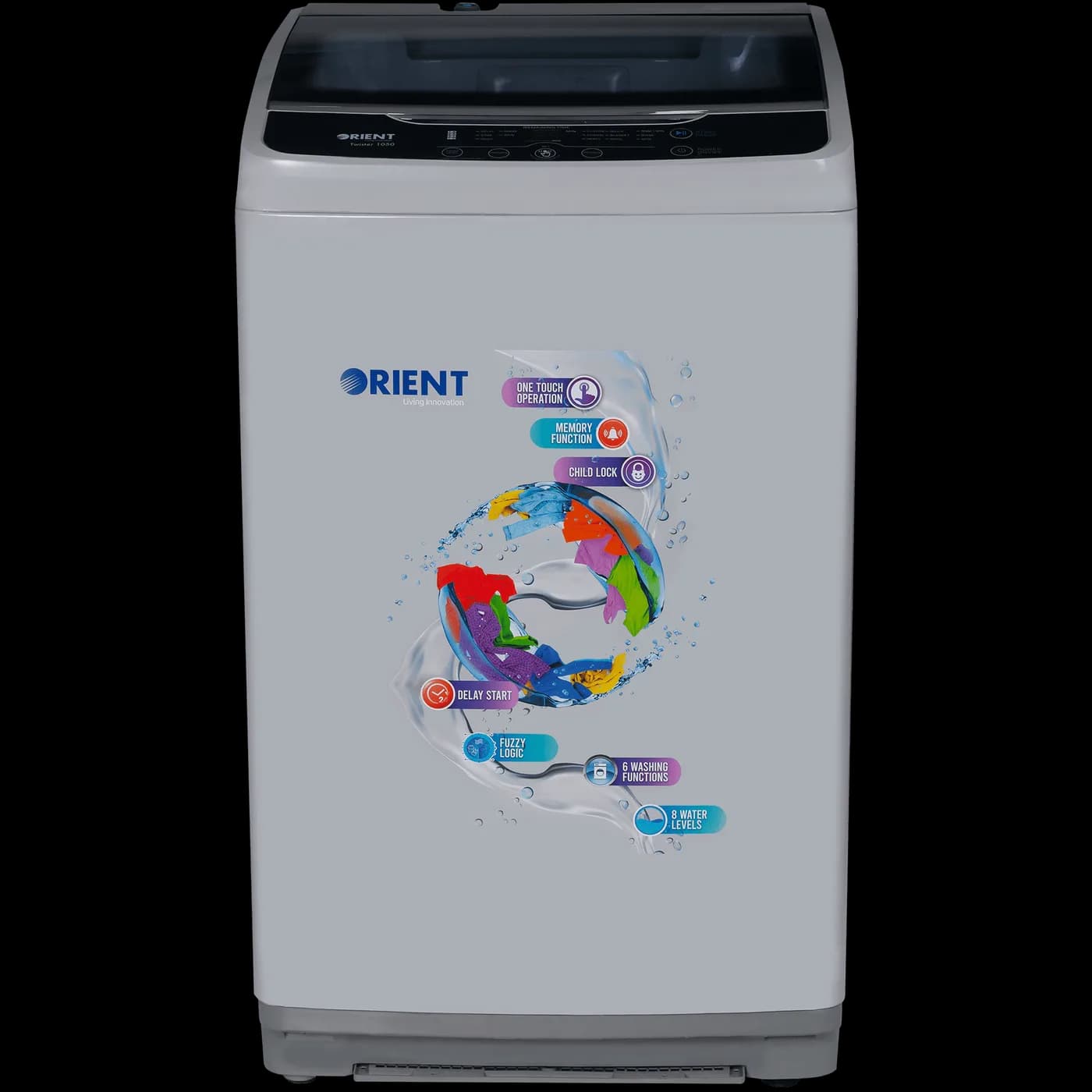 Orient Twister 1150 Washing Machine 10KG Metallic Grey